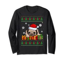 Lustiger Weihnachtspullover mit Mops-Motiv Langarmshirt von Ugly Christmas Sweater