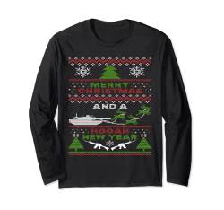 Militärischer hässlicher Weihnachtspullover Tanks Guns Hooah Langarmshirt von Ugly Christmas Sweater