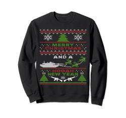 Militärischer hässlicher Weihnachtspullover Tanks Guns Hooah Sweatshirt von Ugly Christmas Sweater
