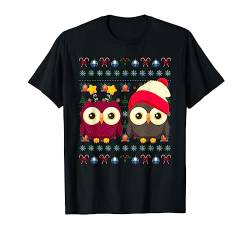 Vogel Tier Weihnachten Geschenk Eule Ugly Christmas T-Shirt von Ugly Christmas Weihnachten T-Shirts & Geschenke