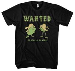Sancho und Pancho Herren T-Shirt | Frog Frösche Oldschool Kult Cartoon | Schwarz (4XL) von Uglyshirt
