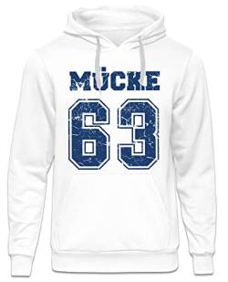 Uglyshirt Mücke 63 Herren Kapuzenpullover | Football Hoodie Kult Weltkulturerbe Pullover | M1 Weiß (S) von Uglyshirt