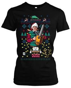 8 Bit Griswold Damen T-Shirt | Schöne Bescherung T-Shirt - Weihnachts Tshirt Damen - Xmas Girlie Shirt | Girlie (M) von Uglyshirt87