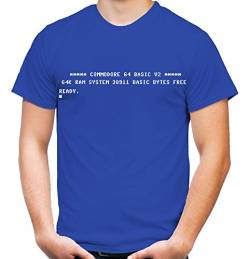 C64 Startscreen T-Shirt | Commodore | 64 | Software | Herren | Männer | Schwarz | Spiel | PC | Konsole | Blau (XL, Blau) von Uglyshirt87