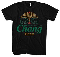 Chang Beer Männer und Herren T-Shirt | Bier Party Saufen Fun Thailand (Schwarz, 3XL) von Uglyshirt87