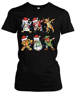 Christmas Dab Damen T-Shirt | Weihnachtsmann Shirt - Xmas Shirt Damen - Weihnachts Tshirt Damen - Dab Weihnachten | Girlie (S) von Uglyshirt87