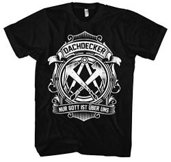 Dachdecker Männer und Herren T-Shirt | Handwerker Bauarbeiter Arbeitskleidung Zunft Opa Papa | M3 (L, Schwarz) von Uglyshirt87