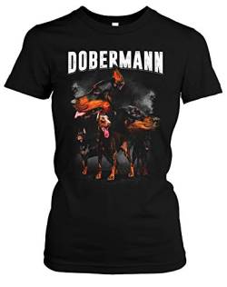 Dobermann Damen Girlie T-Shirt | Dobermann Tshirt Damen - Dog Shirt - Hunde Shirt Damen | M5 (XXL) von Uglyshirt87