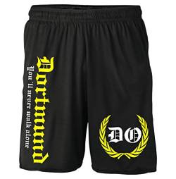 Dortmund Kranz Shorts | Fussball Sport Ultras Kurze Hose Sporthose (S, Schwarz Kranz M2) von Uglyshirt87