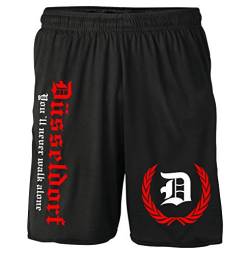 Düsseldorf Kranz Shorts | Fussball Sport Ultras Kurze Hose Sporthose (S, Schwarz Kranz M2) von Uglyshirt87