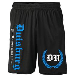 Duisburg Kranz Shorts | Fussball Sport Ultras Kurze Hose Sporthose (M, Schwarz Kranz M2) von Uglyshirt87