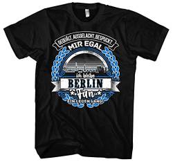 EIN Leben lang Berlin Herren T-Shirt | Stadt - Berlin Skyline - Fussball - Sport - Berlin Shirt - Ultras | Schwarz (S) von Uglyshirt87