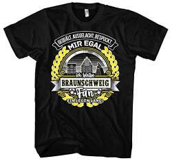 EIN Leben lang Braunschweig Herren T-Shirt | Stadt - Braunschweig Skyline - Fussball - Sport - Braunschweig Shirt - Ultras | Schwarz (XXL) von Uglyshirt87