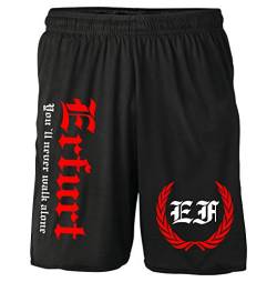 Erfurt Kranz Shorts | Fussball Sport Ultras Kurze Hose Sporthose (L, Schwarz Kranz M2) von Uglyshirt87