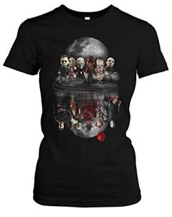 Evil Six Damen Girlie T-Shirt | Horror Halloween Nightmare Freddy Michael Myers Jason Clown Friends (M) von Uglyshirt87