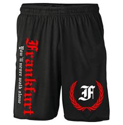 Frankfurt Kranz Shorts | Fussball Sport Ultras Kurze Hose Sporthose (S, Schwarz Kranz M2) von Uglyshirt87