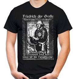 Friedrich der Große Männer und Herren T-Shirt | Preußen König Alte Fritz | M2 (L, Schwarz) von Uglyshirt87