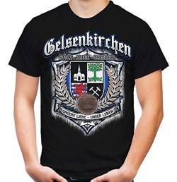 Für Immer Gelsenkirchen Männer und Herren T-Shirt | Sport Fussball Stadt Fan (4XL, Schwarz Druck: Bunt) von Uglyshirt87