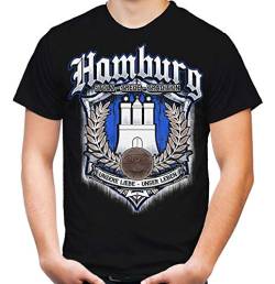 Für Immer Hamburg Männer und Herren T-Shirt | Sport Fussball Stadt Fan (XL, Schwarz Druck: Bunt) von Uglyshirt87