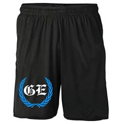 Gelsenkirchen Kranz Shorts | Fussball Sport Ultras Kurze Hose Sporthose (L, Schwarz Kranz M1) von Uglyshirt87