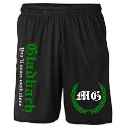 Gladbach Kranz Shorts | Fussball Sport Ultras Kurze Hose Sporthose (M, Schwarz Kranz M2) von Uglyshirt87