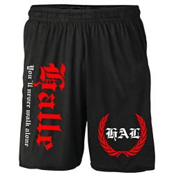 Halle Kranz Shorts | Fussball Sport Sommer Ultras Kurze Hose Sporthose (L, Schwarz Kranz M2) von Uglyshirt87