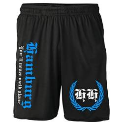 Hamburg Kranz Shorts | Fussball Sport Sommer Ultras Kurze Hose Sporthose (M, Schwarz Kranz M2) von Uglyshirt87