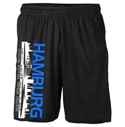 Hamburg Skyline Shorts | Fussball Sport Sommer Ultras Kurze Hose Sporthose (XL) von Uglyshirt87