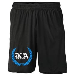 Karlsruhe Kranz Shorts | Fussball Sport Sommer Ultras Kurze Hose Sporthose (L, Schwarz Kranz M1) von Uglyshirt87