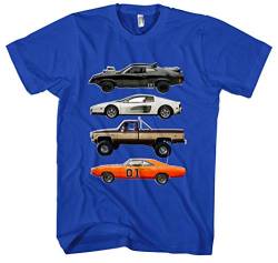 Kult Cars Herren T-Shirt | Knight Rider Shirt - A-Team Van - zurück in die Zukunft t-Shirt Delorean - mad max Interceptor (Blau M3, XXL) von Uglyshirt87