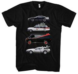 Kult Cars Herren T-Shirt | Knight Rider Shirt - A-Team Van - zurück in die Zukunft t-Shirt Delorean - mad max Interceptor (Schwarz M2, 3XL) von Uglyshirt87
