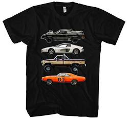 Kult Cars Herren T-Shirt | Knight Rider Shirt - A-Team Van - zurück in die Zukunft t-Shirt Delorean - mad max Interceptor (Schwarz M3, XL) von Uglyshirt87