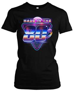 Made in The 80s Damen T-Shirt | Retro Shirts Damen 80er - 80er Jahre Kleidung - Party Shirt | Schwarz (M) von Uglyshirt87