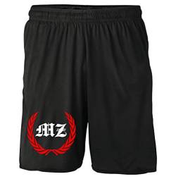 Mainz Kranz Shorts | Fussball Sport Sommer Ultras Kurze Hose Sporthose (XXL, Schwarz Kranz M1) von Uglyshirt87