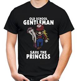 Mario Gentleman Männer und Herren T-Shirt | SNES Luigi Arcade ||| (XXL, Schwarz) von Uglyshirt87