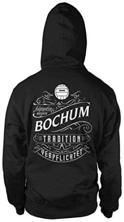 Mein Leben Bochum Männer und Herren Kapuzenpullover | Fussball Ultras Geschenk | M1 FB (Schwarz, XXL) von Uglyshirt87