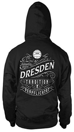 Mein Leben Dresden Männer und Herren Kapuzenpullover | Fussball Ultras Geschenk | M1 FB (Schwarz, S) von Uglyshirt87