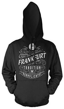 Mein Leben Frankfurt Männer und Herren Kapuzenpullover | Fussball Ultras Geschenk | M1 Front (Schwarz, M) von Uglyshirt87