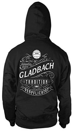 Mein Leben Gladbach Männer und Herren Kapuzenpullover | Fussball Ultras Geschenk | M1 FB (XL, Schwarz) von Uglyshirt87