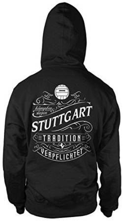 Mein Leben Stuttgart Männer und Herren Kapuzenpullover | Fussball Ultras Geschenk | M1 FB (M, Schwarz) von Uglyshirt87