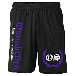 Osnabrück Kranz Shorts | Fussball Sport Sommer Ultras Kurze Hose Sporthose (L, Schwarz Kranz M2) von Uglyshirt87