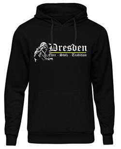 Uglyshirt87 Dresden Ehre & Stolz Männer und Herren Kapuzenpullover | Fussball Ultras Geschenk | M1 FB (Schwarz, XL) von Uglyshirt87