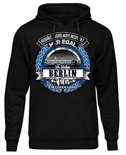 Uglyshirt87 EIN Leben lang Berlin Herren Kapuzenpullover | Stadt - Berlin Skyline - Fussball - Sport - Berlin Pullover - Ultras - Hoodie | Schwarz (4XL) von Uglyshirt87