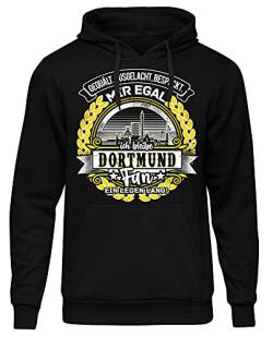 Uglyshirt87 EIN Leben lang Dortmund Herren Kapuzenpullover | Stadt - Dortmund Skyline - Fussball - Sport - Dortmund Pullover - Ultras - Hoodie | Schwarz (L) von Uglyshirt87