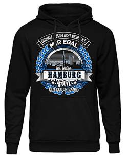 Uglyshirt87 EIN Leben lang Hamburg Herren Kapuzenpullover | Stadt - Hamburg Skyline - Fussball - Sport - Hamburg Pullover - Ultras - Hoodie | Schwarz (XL) von Uglyshirt87