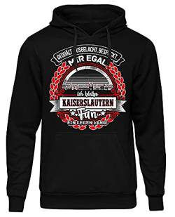 Uglyshirt87 EIN Leben lang Kaiserslautern Herren Kapuzenpullover | Stadt - Kaiserslautern Skyline - Fussball - Sport - Kaiserslautern Pullover - Ultras - Hoodie | Schwarz (S) von Uglyshirt87