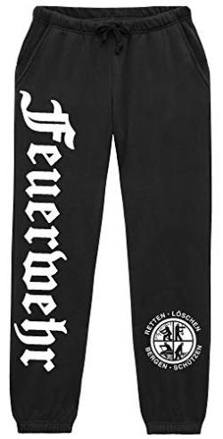 Uglyshirt87 Feuerwehr Männer u. Herren Jogginghose | Logo 112 FFW Freiwillige Hose | M2 (S) von Uglyshirt87