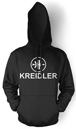 Uglyshirt87 Kreidler Logo Männer und Herren Kapuzenpullover | Moped Mofa Oldschool Geschenk (3XL, Schwarz) von Uglyshirt87