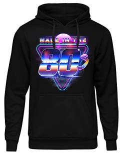 Uglyshirt87 Made in The 80s Herren Kapuzenpullover | Retro - 80er Pullover Herren - 80er Jahre Kleidung - Party Hoodie | Schwarz (3XL) von Uglyshirt87