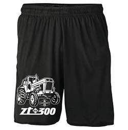 Uglyshirt87 Traktor ZT Shorts | 300 303 Oldtimer DDR Landwirt Bauer Trecker Kurze Hose Sommerhose (XL, Schwarz Druck: ZT300) von Uglyshirt87